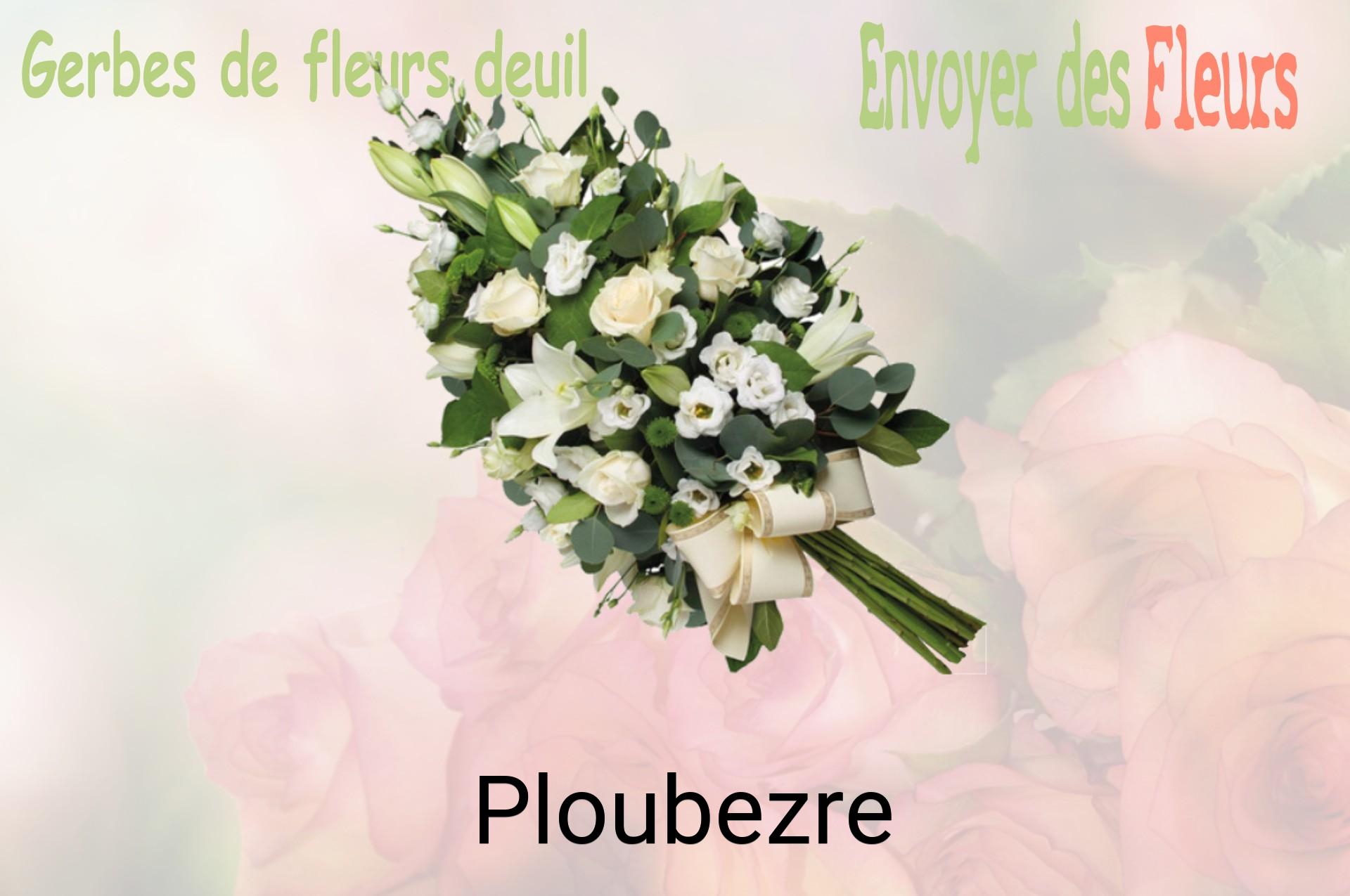 Gerbe de fleurs de deuil livrée à Ploubezre